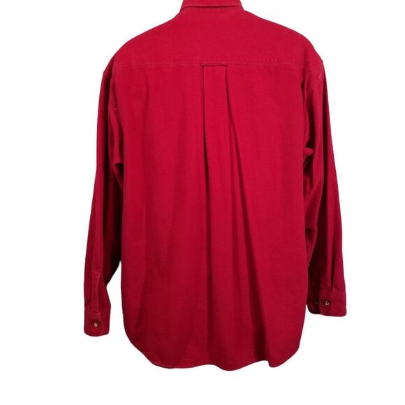 80's Vintage Eddie Bauer Men's Chamois Shirt Dark Garnet Red, Size L - Picture 2 of 6